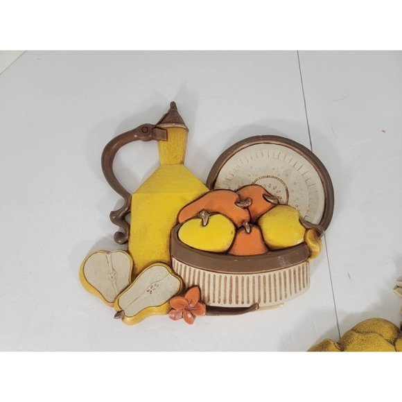 1970s Vintage Homco Syroco Lemon and Daisy Wall Plaque Set 7610 A&B MCM - Picture 2 of 7